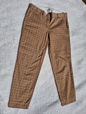 J. Crew Women's Brown Patterned Ankle Pants - Size 4
